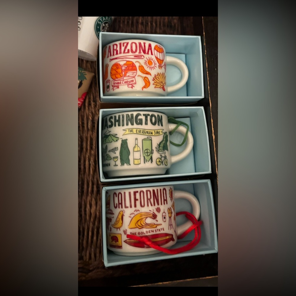 Starbucks Christmas Mugs Been There 2 oz set of 3